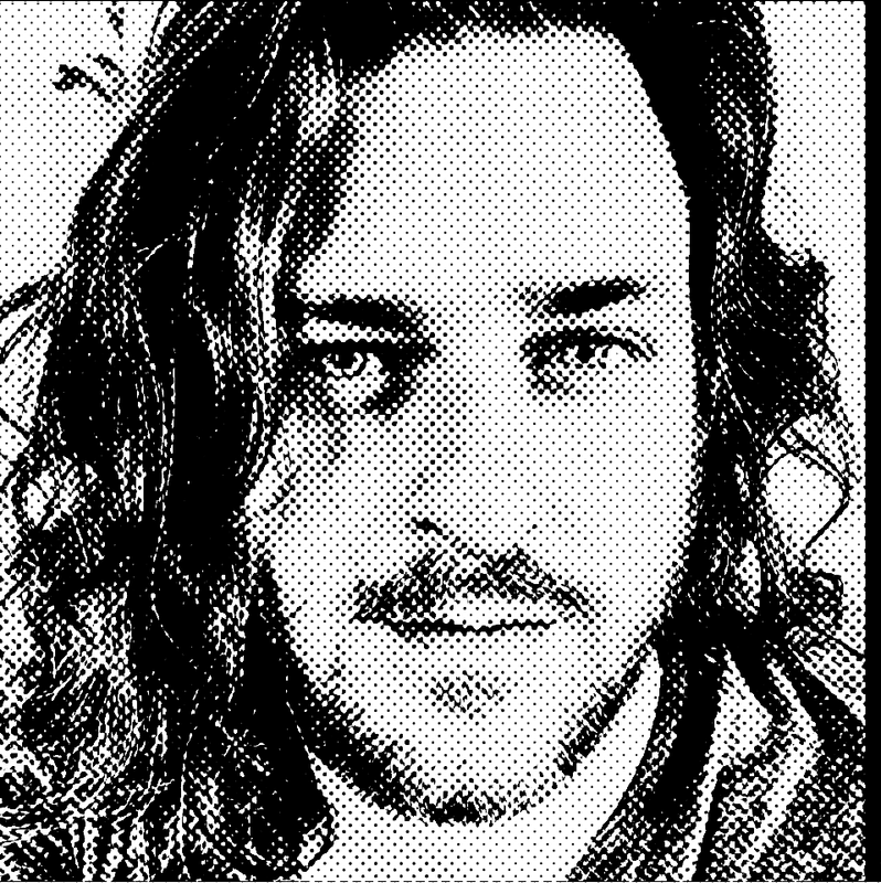 Twisty, halftone portrait